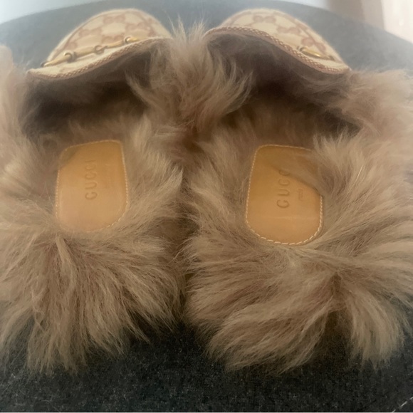 Gucci Logo Horsebit Princetown slides loafers/mules 36.5 (6.5) - Picture 8 of 12